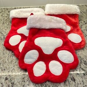 SOLD / Bundle of 3 paw print stockings